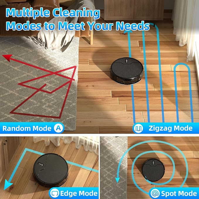 Robot Vacuum and Mop Combo, Robot Vacuum Cleaner, 6 Cleaning Modes, Large - Image 3