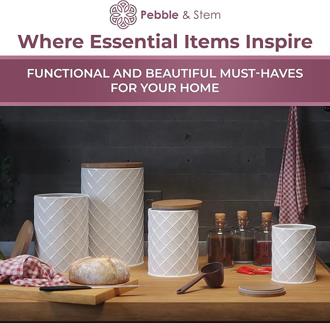 Pebble & Stem® White Metal Canister Set - Image 8