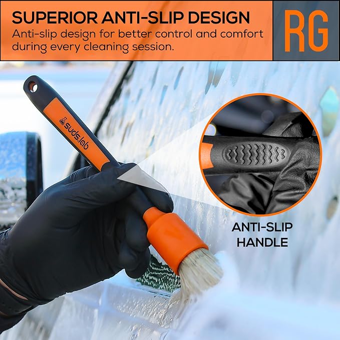 Suds Lab Detailing Brush with Rubberized Bristles, Car Detailing Wheel Brush - Image 5