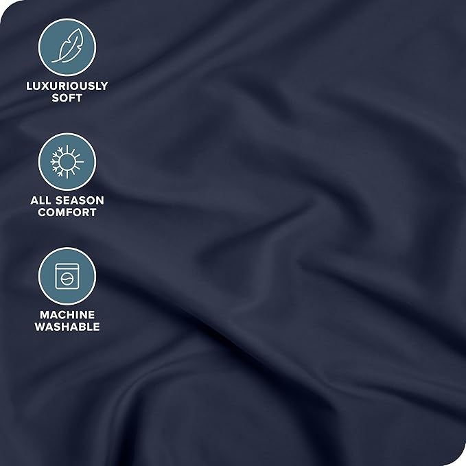 Bare Home Fitted Bottom Sheet Twin XL Size - Premium 1800 Microfiber - Ultra-Soft Hotel Luxury - Deep Pocket - Durable and Long Lasting - Fitted Sheet (Twin XL, Midnight Blue)