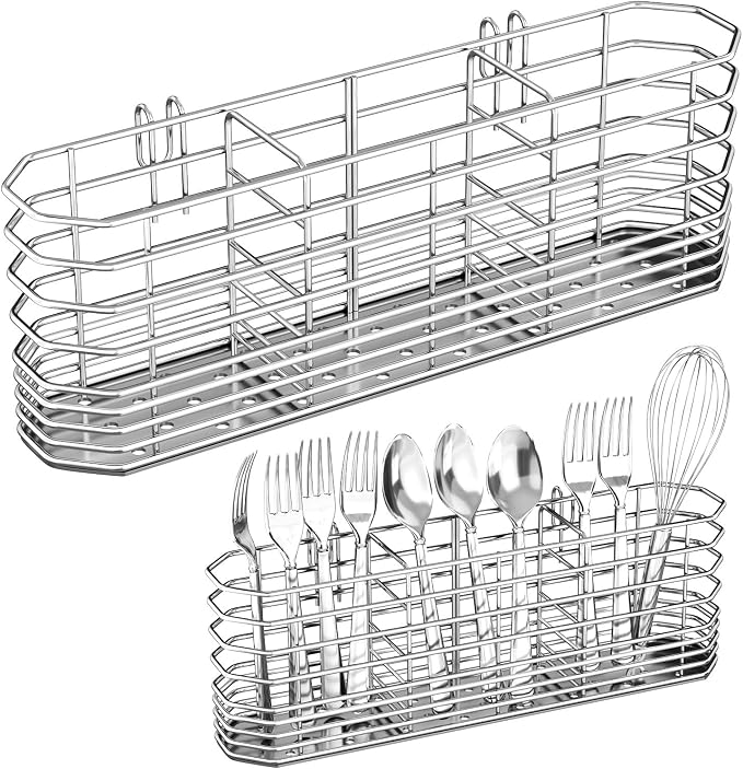 304 Stainless Steel Utensil Holder, Knife and Fork Drainer Basket by Fanbsy