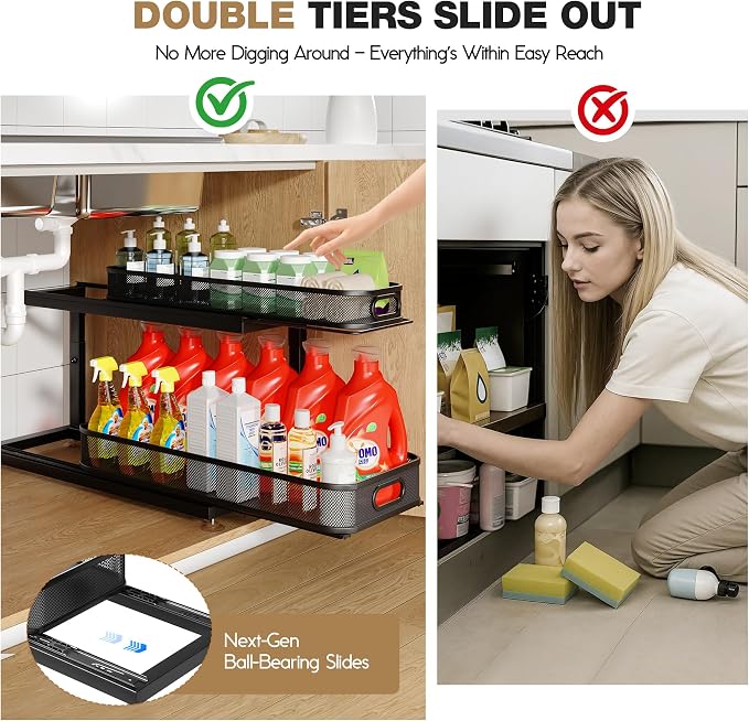 2-Pack 21.3 IN Depth Under Sink Organizer - Image 4
