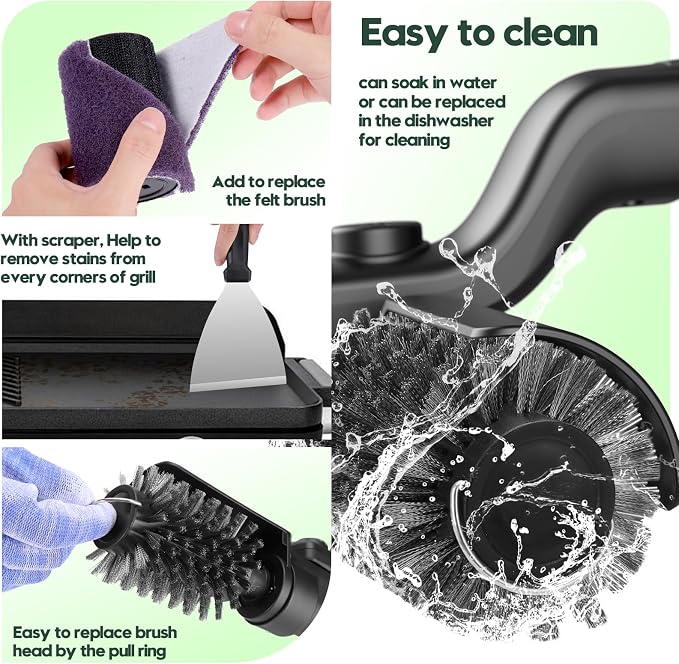 Juome Electric Grill Brush for Outdoor Grill, Cordless Rechargeable BBQ Grill - Image 7