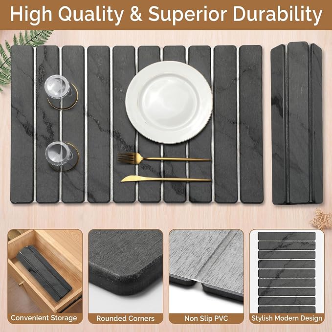 2 PCS Large Stone Dish Drying Mat - Image 4