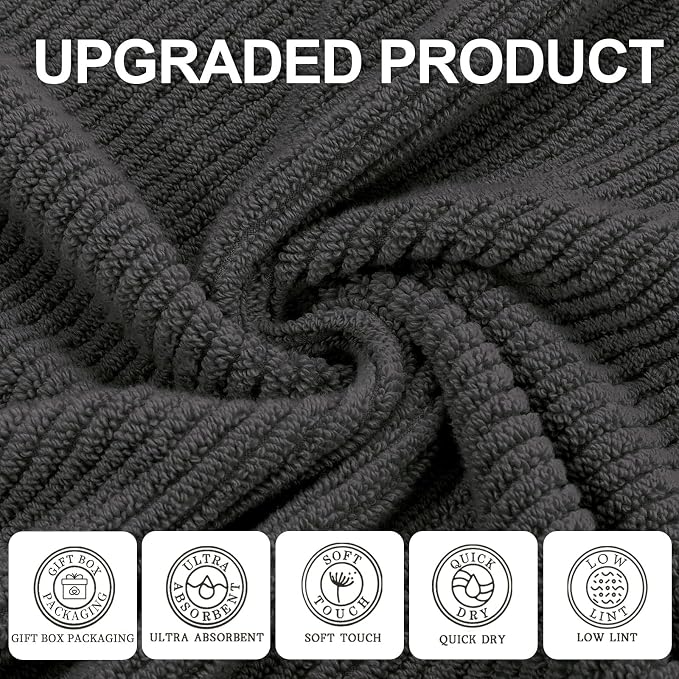 VOOVA & MOVAS Grey Bath Towels - Image 2