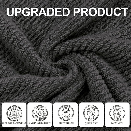3 Piece Towel Sets for Bathroom, 1 Large Bath 30" x 56", 1 Hand 18" x 28" - Image 2