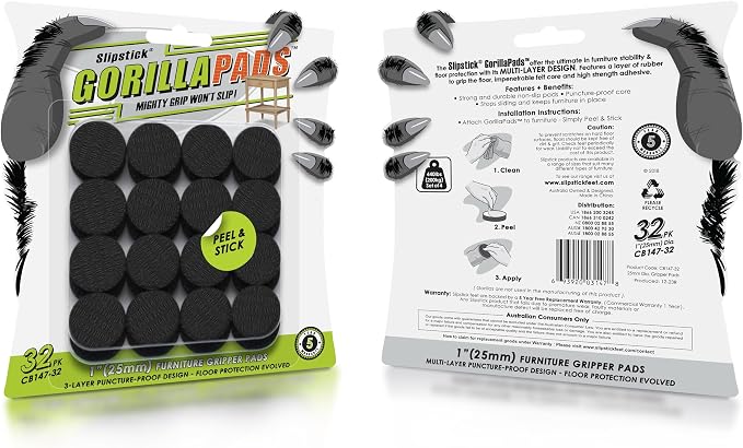 GorillaPads 1 Inch Non-Slip Furniture Pads/Gripper Feet Skids Self Adhesive - Image 2