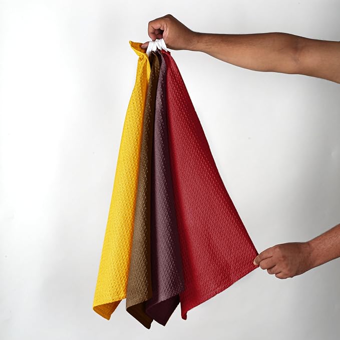 Multicolor Waffle Kitchen Towels, Quick Drying, 100% Cotton, Drying Dishes - Image 4