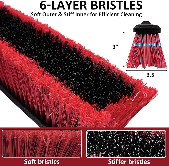 14” Push Broom with 70” Adjustable Handle - Image 3