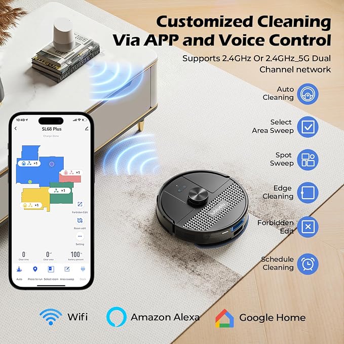 Lubluelu Robot Vacuum and Mop Combo, 5500Pa Robot Vacuum Cleaner - Image 3