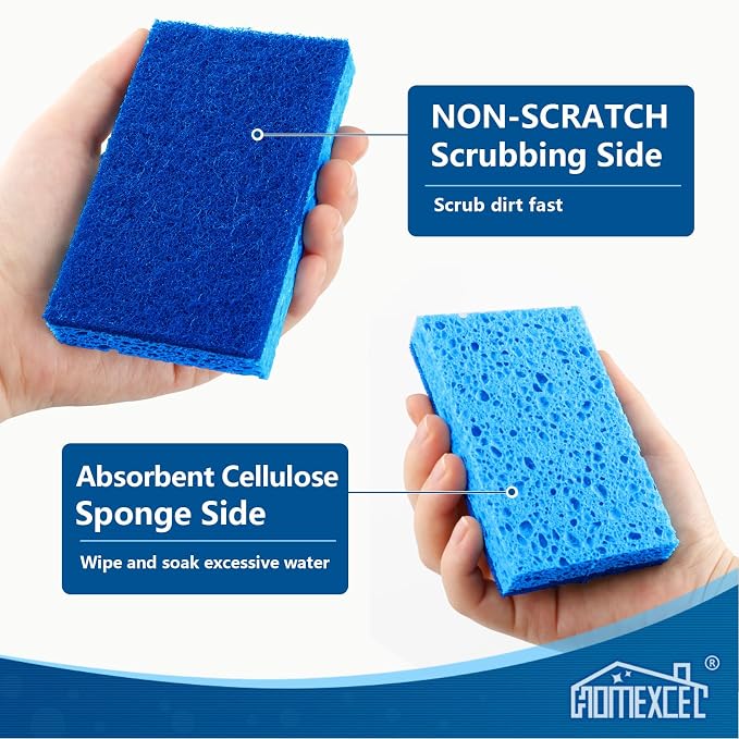 HOMEXCEL Sponges Kitchen 24pcs, Non-Scratch Scrub Dish Sponge Safe on Non-Stick - Image 2