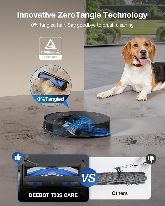 ECOVACS DEEBOT T30S Care Robot Vacuum and Mop, ZeroTangle Technology, TruEdge - Image 4