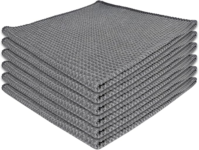 ITTAHO Waffle Weave Microfiber Towel, Reusable Absorbent Cleaning Cloth by ITTAHO
