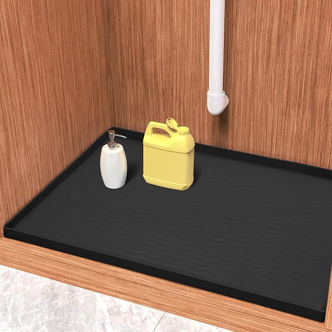 URMONA Waterproof Silicone Under Sink Mat 31'' x 22'' Shelf Liner by URMONA