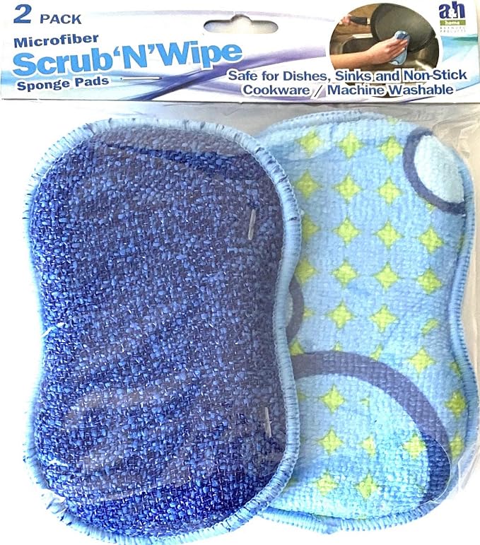 Microfiber Double Sided Scrub & Wipe Sponge Pad - Image 6