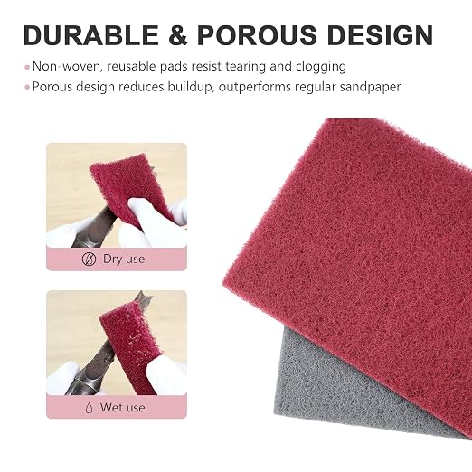 16 Scuff Pad Variety Pack, 8 Each Maroon, Paint Surface Prep Adhesion - Image 4