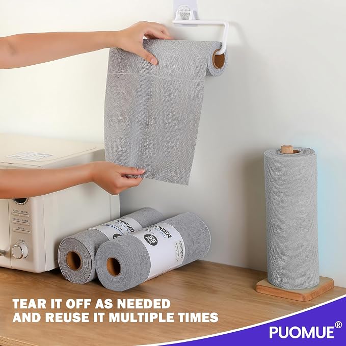 55 Pack Microfiber Cleaning Cloth Roll, Tear Away Reusable Towels, Ultra - Image 6