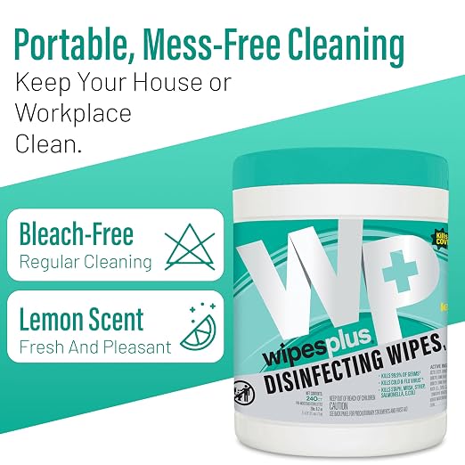 WIPESPLUS Disinfecting Surface Wipes Canister Bleach Free - Image 3