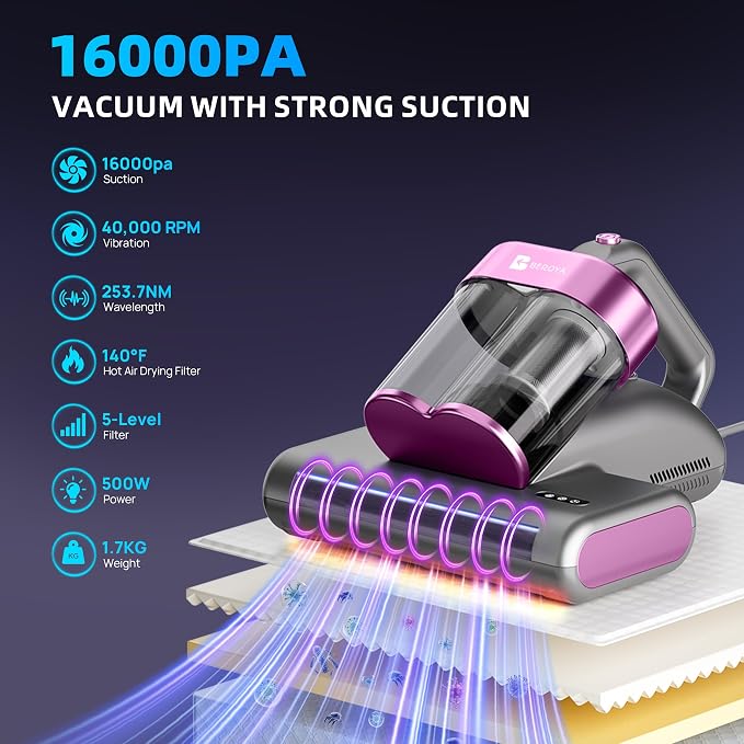 Mattress Vacuum Cleaner UVC 253.7nm Light - Image 2