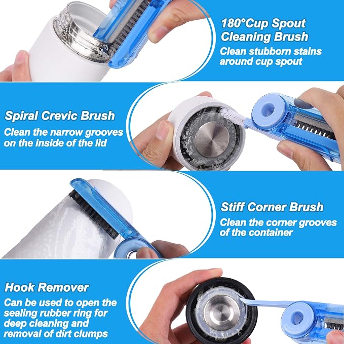 XANGNIER 4 in 1 Multifunctional Cleaning Brush, 3 Pack Water Bottle Cleaner - Image 5