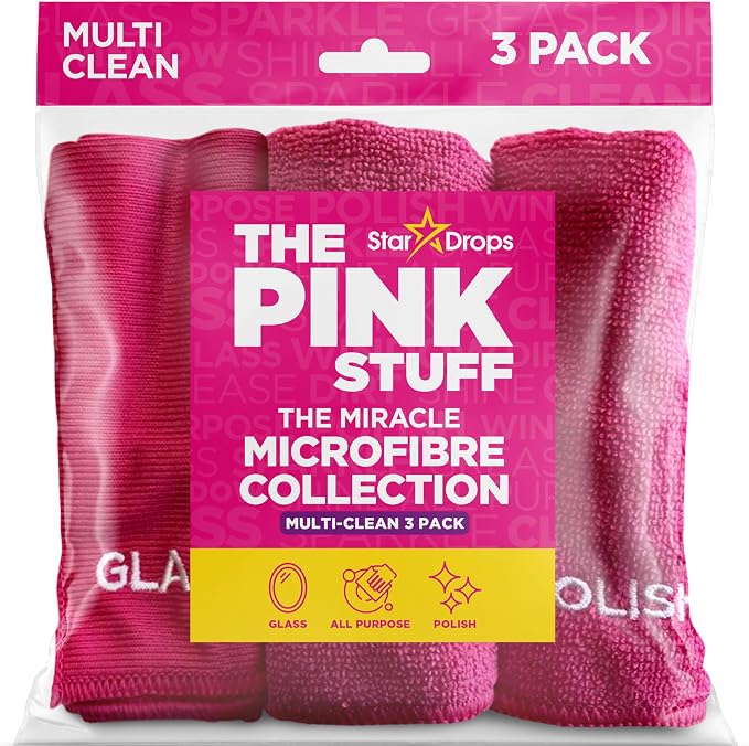 Stardrops – The Pink Stuff – Miracle Microfibre Cloth Collection 3 Pack by ThePinkStuff