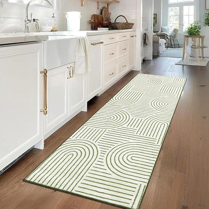 Modern Rug 2.5x10 Runners for Hallways, Abstract Kitchen Runner Rugs Non Slip - Image 2