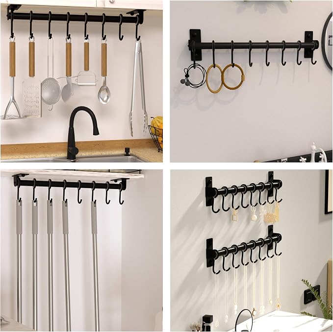 Dseap Kitchen Utensil Holder Hanger, Pot and Pan Rack Wall Mount, Kitchen Rail - Image 6