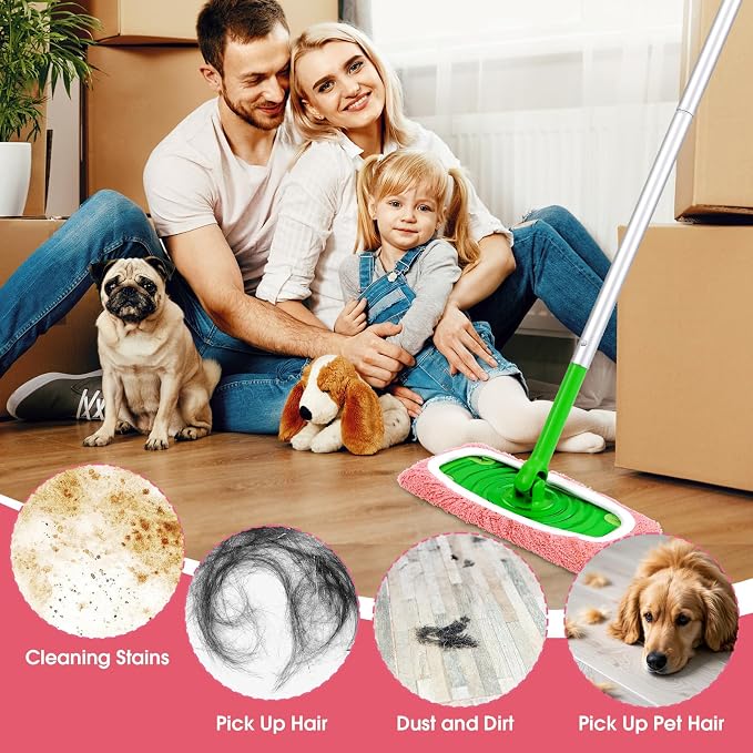 8Pcs Pink Reusable Mop Pads, Microfiber Mop Pads Compatible - Image 7
