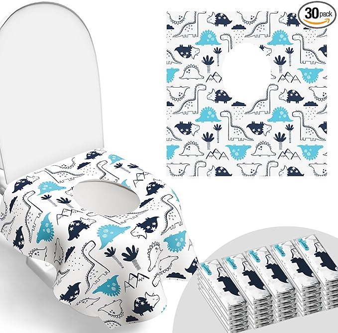 30 Pack Toilet Seat Covers Disposable, Large Waterproof Potty Covers by POIKSHARK