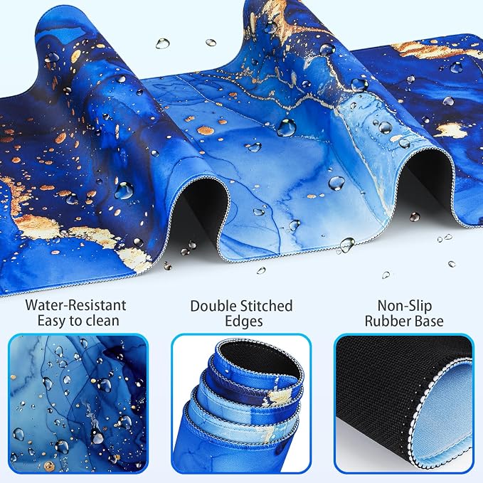 Desk Mat Blue, Large Gaming Mouse Pad - Image 3