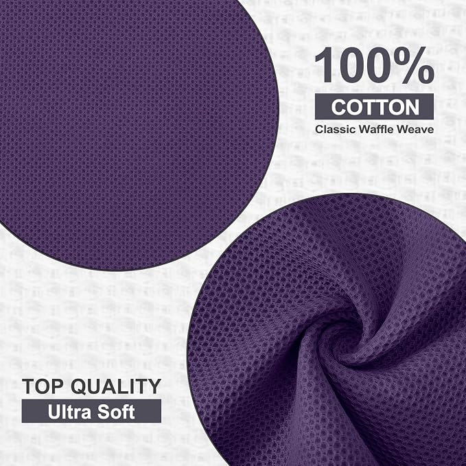 Kitinjoy 100% Cotton Waffle Weave Kitchen Hand Towels - Image 7