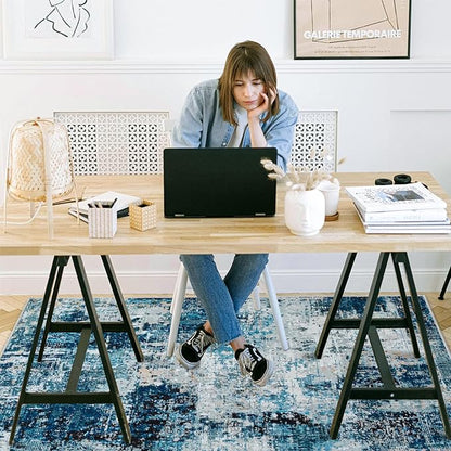 Office Chair Mat for Hardwood Floor, 60"x45" Easy Glide Computer Chair Mat Protector for Rolling Chair Under Desk Rug Nonslip Backing, Machine Wash