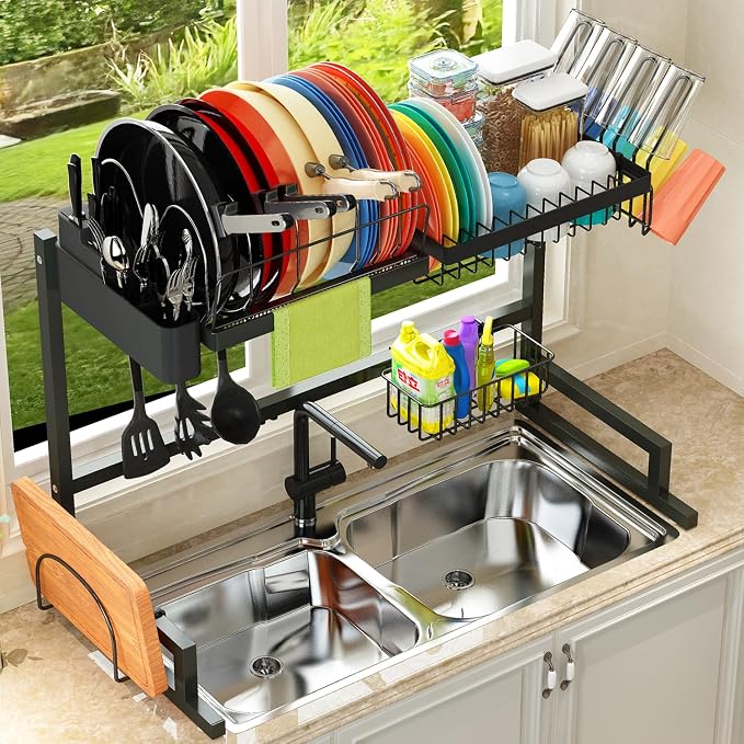 ADBIU 【Fit Sink 24"- 35.6" L 2024 Over The Sink Drying Rack Snap-On Design 2 by ADBIU