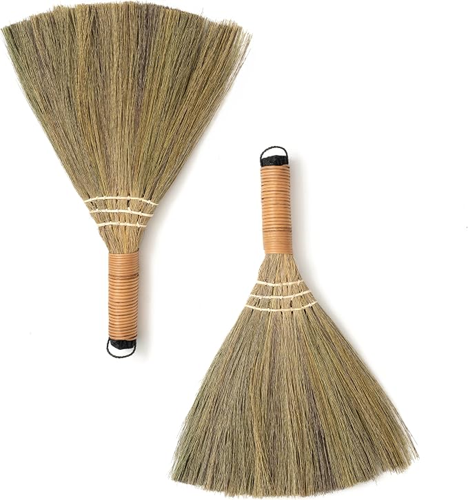 Set of 2 Brooms for Kid 12.6 inch- Vietnamese Natural Straw Soft Broom by TTSForHome