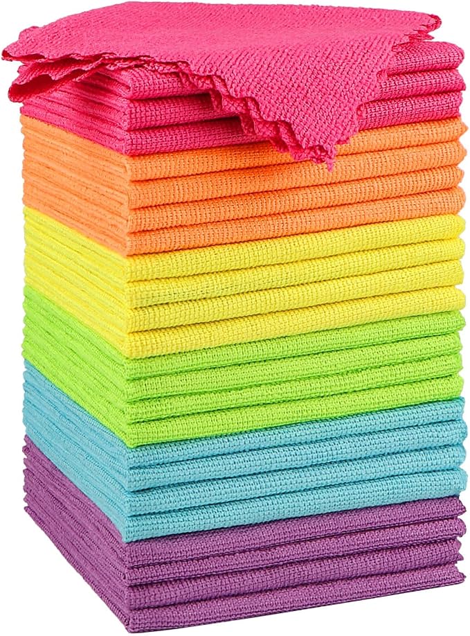 Orighty Microfiber Cleaning Cloth 24 Pack, Highly Absorbent Cleaning Supplies by AllRightinOrighty