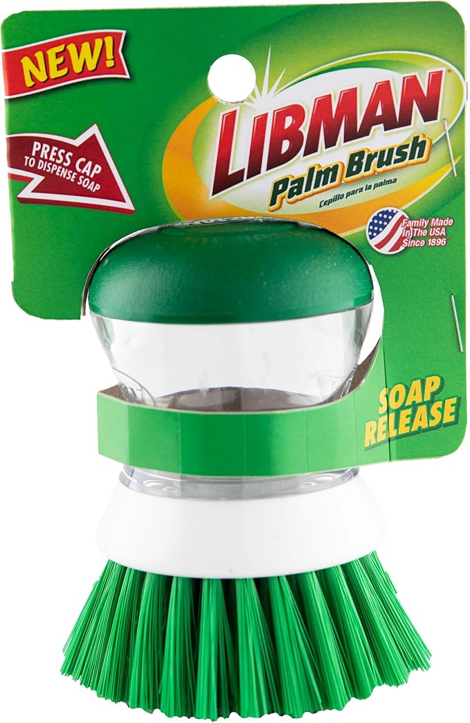 Libman Palm Brush with Soap Dispenser – Dish Brush by Tribello
