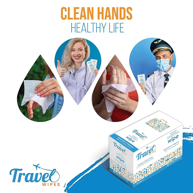 Hand Sanitizing Travel Wipes – 30ct Individually Wrapped | Fresh Citrus Scent - Image 4
