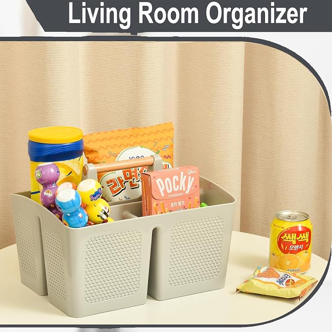 Haundry Plastic Light Gray Shower Caddy Basket - Image 4