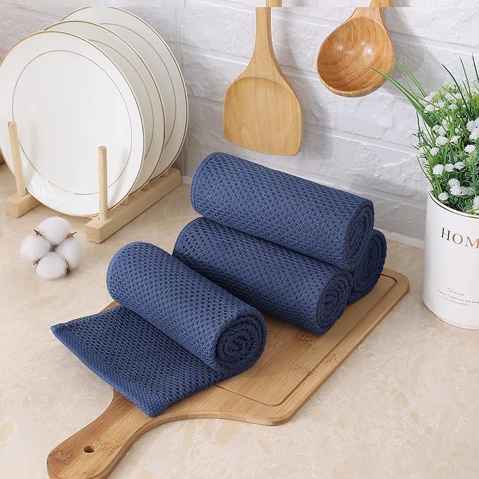 Kitinjoy 100% Cotton Waffle Weave Kitchen Hand Towels - Image 7