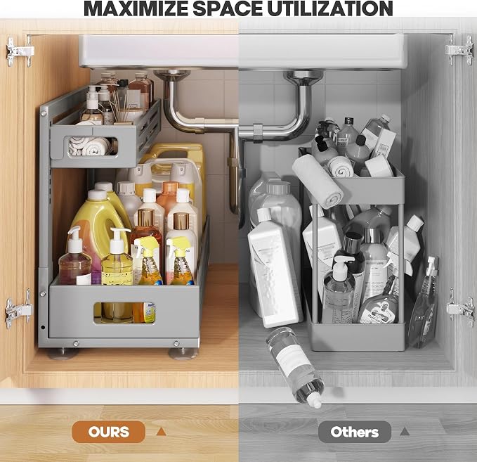 2 Pack 21IN-Depth Under Sink Organizer, Pull Out Cabinet Organizer - Image 6