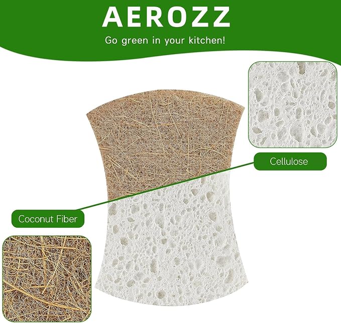 10 Pack Biodegradable Natural Sponges Kitchen - Image 2