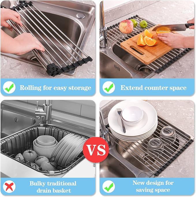 Seropy Roll Up Dish Drying Rack Over The Sink - Image 6