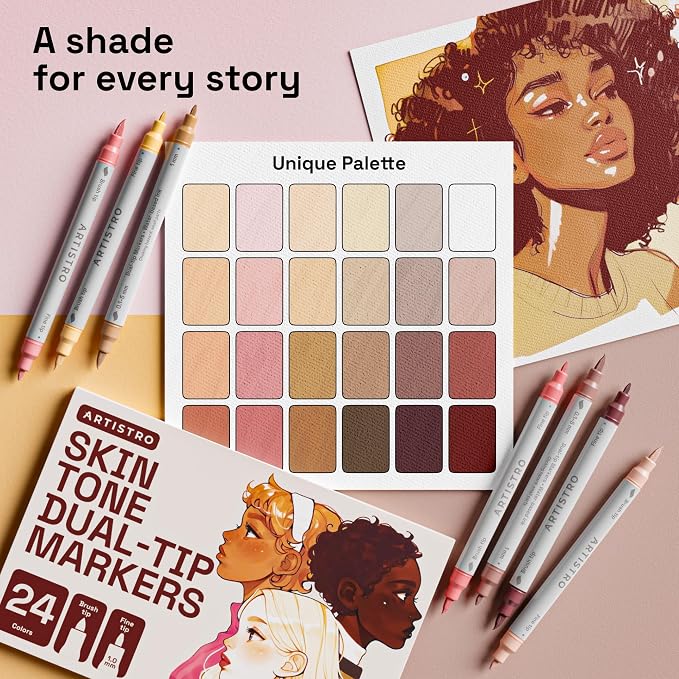 ARTISTRO 24 Skin Colors Acrylic Paint Markers - Image 2
