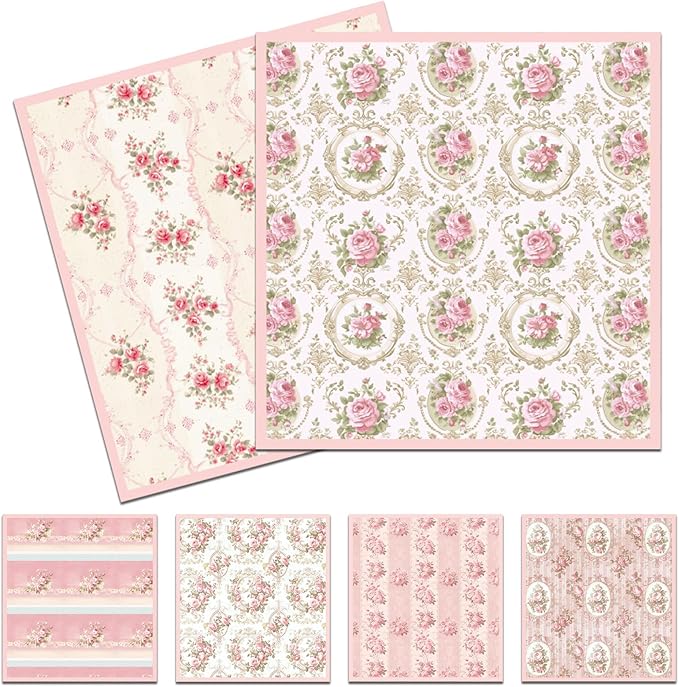 Pink Floral Swedish Dishcloths for Kitchen, 6 Pack Reusable Flower Swedish Dish by VISSTREE