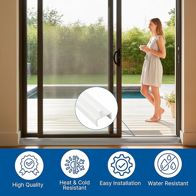 KC Hardware Vinyl Sliding Screen Door Track, Sliding Door Bottom Track - Image 5