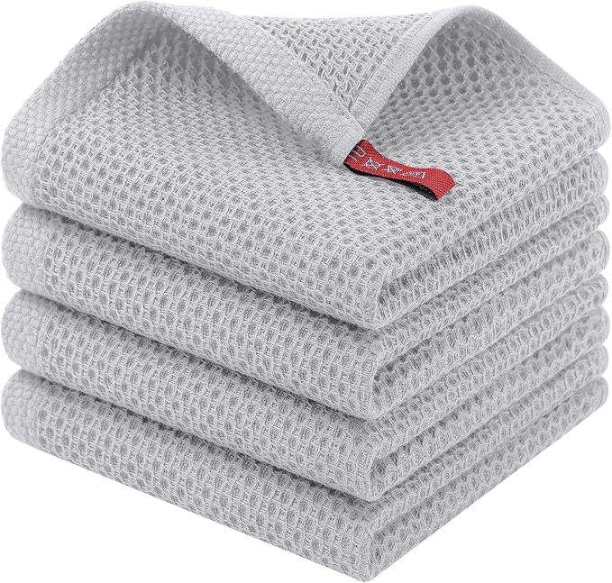 Homaxy 100% Cotton Waffle Weave Kitchen Dish Cloths, Quick Drying Dish Rags by Homaxy