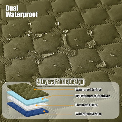 Smiry Waterproof Dog Bed Cover Blanket, Soft Reversible Pet Blanket, Washable Leakproof Cats Dogs Couch Cover for Sofa, Couch, Furniture, Plaid (30x70 Inch, Green/Navy)