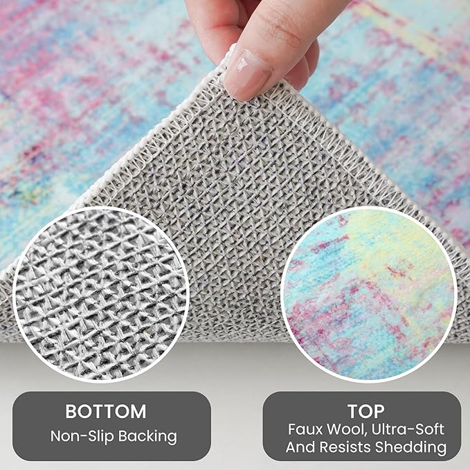 IOHOUZE Round Area Rug 3 Ft Circle Entryway Rugs Round Washable Door Mat Indoor - Image 4