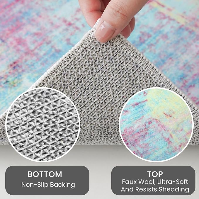 IOHOUZE Abstract Runner Rug 2x10 Ft Washable Runners - Image 4