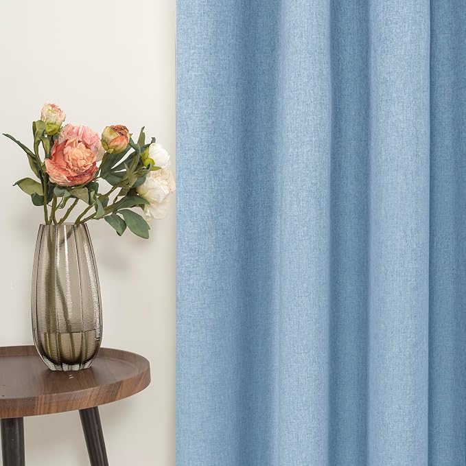 YoungsTex 68 Inch Length Linen 100% Blackout Curtains - Image 7